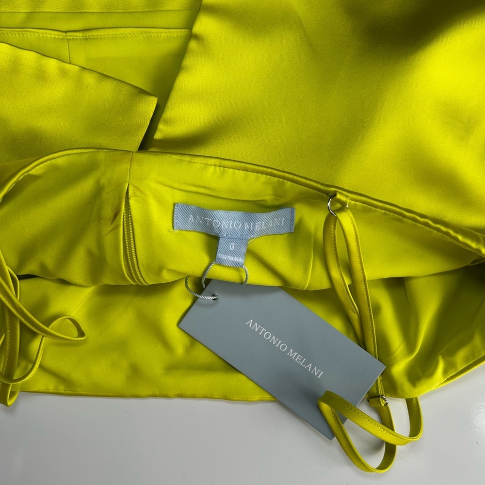 ANTONIO MELANI Neon Yellow Satin Top size 0 (I) - Picture 5 of 8